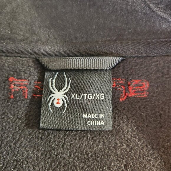 Spyder Men's Black SZ XL Front Full Zip Logo Hand Pockets Sports Jacket Outdoor - Picture 14 of 15